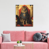 Edel Maine Coon Kat Troon Kunstprint Canvas Afdruk (Insitu (Woonkamer))