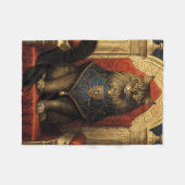 Edel Maine Coon Kat Troon Kunstprint Fleece Deken (Voorkant (Horizontaal))