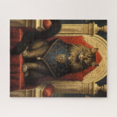 Edel Maine Coon Kat Troon Kunstprint Legpuzzel (Horizontaal)