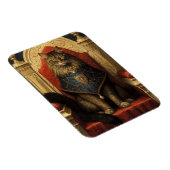 Edel Maine Coon Kat Troon Kunstprint Magneet (Rechterzijde)