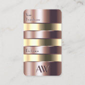 Edel Roos Goud en lichtgeel blik met Initialen Visitekaartje (Voorkant)