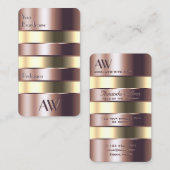 Edel Roos Goud en lichtgeel blik met Initialen Visitekaartje (Voorkant / Achterkant)