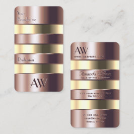 Edel Roos Goud en lichtgeel blik met Initialen Visitekaartje