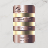 Edel Roos Goud en lichtgeel blik met Initialen Visitekaartje (Achterkant)