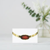 Edel wit goud rood marmer met monogram diamanten visitekaartje (Staand voorkant)