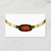 Edel wit goud rood marmer met monogram diamanten visitekaartje (Voorkant)