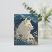 Edel Witte Wolf in het Middernachtgebergte Briefkaart (Staand voorkant)