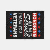 Edelachtbare iedereen die heeft gediend, bedankt V Fleece Deken (Voorkant (Horizontaal))