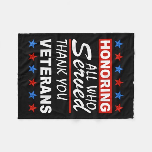 Edelachtbare iedereen die heeft gediend, bedankt V Fleece Deken (Voorkant (Horizontaal))