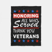 Edelachtbare iedereen die heeft gediend, bedankt V Fleece Deken (Voorkant)