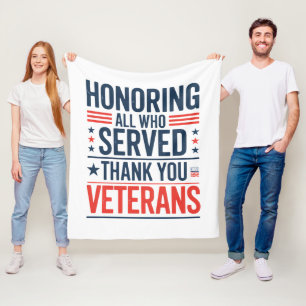 Edelachtbare iedereen die heeft gediend Hartelijk  Fleece Deken