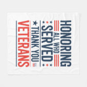 Edelachtbare iedereen die heeft gediend Hartelijk  Fleece Deken (Voorkant (Horizontaal))