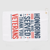 Edelachtbare iedereen die heeft gediend Hartelijk  Golfhanddoek (Horizontaal)