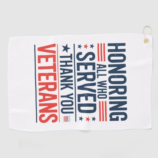 Edelachtbare iedereen die heeft gediend Hartelijk  Golfhanddoek (Horizontaal)