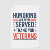 Edelachtbare iedereen die heeft gediend Hartelijk  Golfhanddoek (Voorkant)