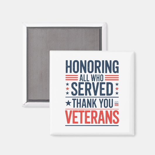 Edelachtbare iedereen die heeft gediend Hartelijk  Magneet (Voorkant / Achterkant)