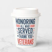 Edelachtbare iedereen die heeft gediend Hartelijk  Papieren Bekers (Voorkant)
