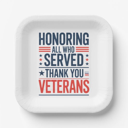 Edelachtbare iedereen die heeft gediend Hartelijk  Papieren Bordje (Voorkant)