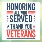 Edelachtbare iedereen die heeft gediend Hartelijk  Raamsticker (Vel 3)