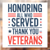 Edelachtbare iedereen die heeft gediend Hartelijk  Raamsticker (Vel 2)