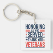 Edelachtbare iedereen die heeft gediend Hartelijk Sleutelhanger (Voorkant)
