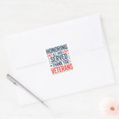 Edelachtbare iedereen die heeft gediend Hartelijk  Vierkante Sticker (Envelop)