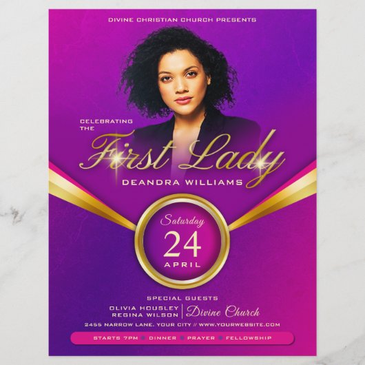 Edelachtbare kerk op de eerste dag van de dag flyer (Voorkant)