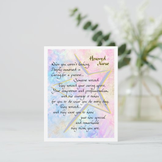 Edelachtverpleegster - Hartelijk dank Feestdagenkaart (Staand voorkant)