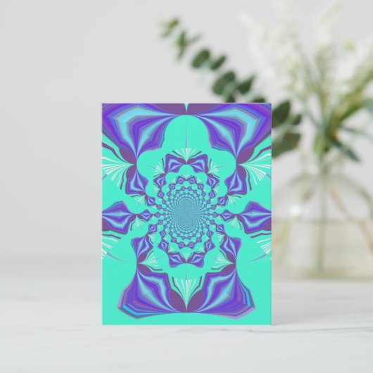 Edelblauw Briefkaart (Staand voorkant)