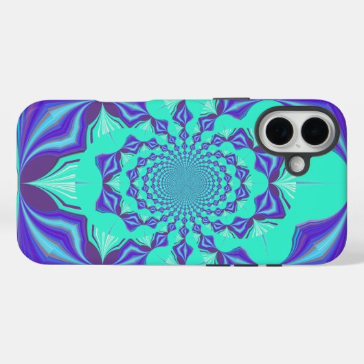 Edelblauw Case-Mate iPhone Case (Achterkant (horizontaal))