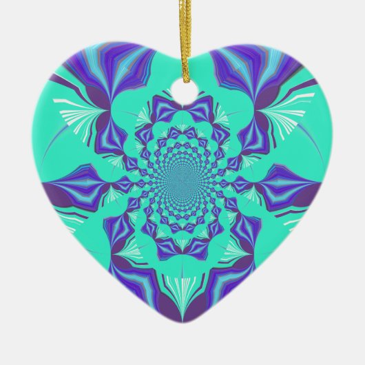 Edelblauw Keramisch Ornament (Voorkant)