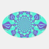 Edelblauw Ovale Sticker (Voorkant)