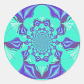 Edelblauw Ronde Sticker (Voorkant)