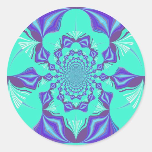 Edelblauw Ronde Sticker (Voorkant)