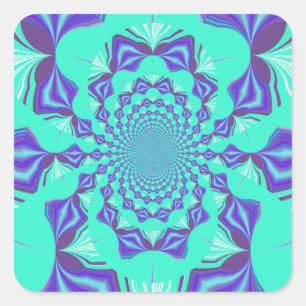 Edelblauw Vierkante Sticker