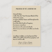 Edelbloed Jezus Mary St. Gertrude Prayer Visitekaartje (Achterkant)