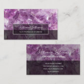 edele amethyst luxe kristaljuwelen visitekaartje (Voorkant / Achterkant)