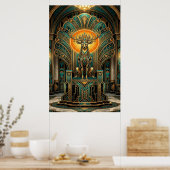 Edele Art Deco Hertenbok Gouden Silhouet Poster (Keuken)