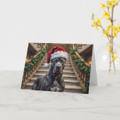 Edele Cane Corso Hond Bewaker van Kerstmis Kaart (Gele Bloem)