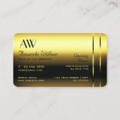 Edele Gouden Decoratieve Shimmery Diamanten Monogr Visitekaartje (Achterkant)