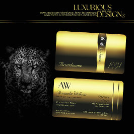 Edele Gouden Decoratieve Shimmery Diamanten Monogr Visitekaartje