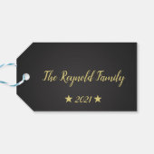 edele gouden kerststerren cadeaulabel (Achterkant Horizontaal)