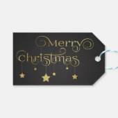 edele gouden kerststerren cadeaulabel (Voorkant (Horizontaal))