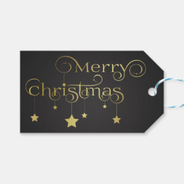 edele gouden kerststerren cadeaulabel