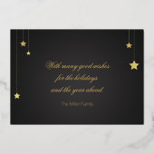 edele gouden kerststerren folie feestdagenkaart (Achterkant)
