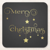 edele gouden kerststerren kartonnen onderzetters (Voorkant)