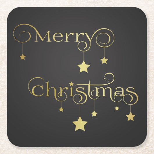 edele gouden kerststerren kartonnen onderzetters (Voorkant)