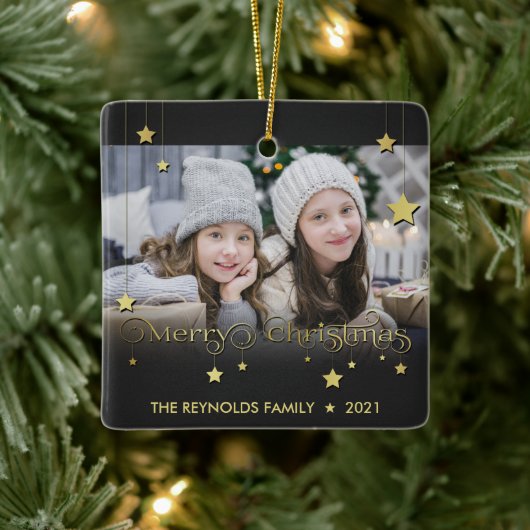 edele gouden kerststerren keramisch ornament (Boom)