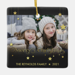 edele gouden kerststerren keramisch ornament