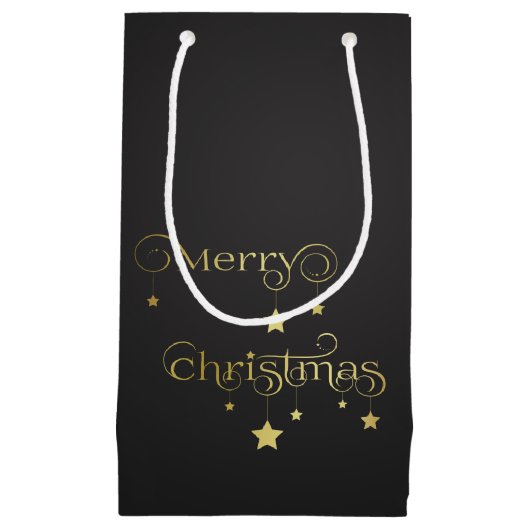 edele gouden kerststerren klein cadeauzakje (Voorkant)